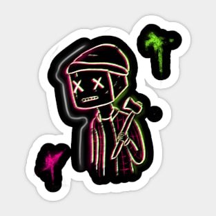 Neon Robot Sticker